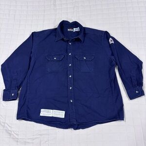 Bulwark FR Mens Button Down Midweight Dress Uniform Shirt SLU2 Ultra Soft XL Reg